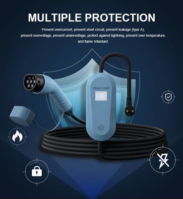 MSDS UN38.3 Σπίτι σημείο φόρτισης Οικιακό φορητό φορητό φορτιστή ηλεκτρικού αυτοκινήτου με καλώδιο