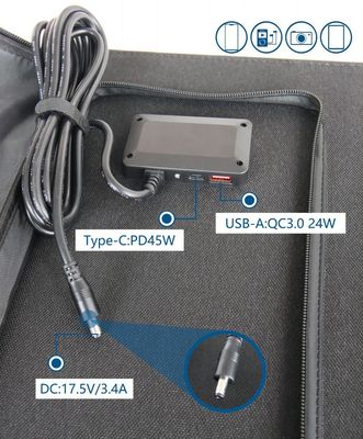 Ελαφρύ 60W αναδιπλούμενο ηλιακό πάνελ UN38.3 αναδιπλούμενο ηλιακό φορτιστή