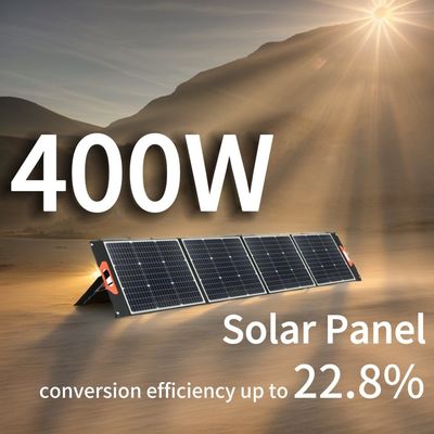 UN38.3 Φορητά φωτοβολταϊκά πάνελ 400 Watt Δυνατά αναδιπλούμενα ηλιακά πάνελ για κατασκηνώσεις