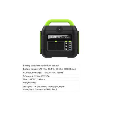 576wh Φορητό σταθμό ηλεκτρικής ενέργειας 600W 300W 200W ηλιακή γεννήτρια υποστήριξης