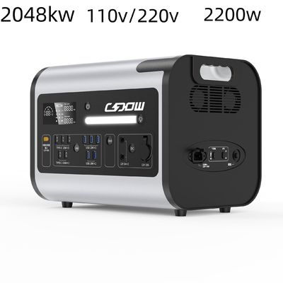 ΑΤ22 2200W Υπερδύναμη Ηλεκτρική Σταθμός Λιθίου Φωσφορικού Σιδήρου Φορητή Ηλεκτρική Σταθμός Ηλεκτρική Μπαταρία Λιθίου