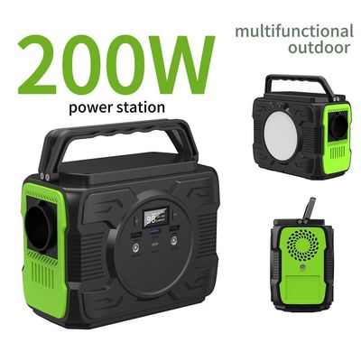 12V/3A Τύπος C Εισαγωγή/Εξαγωγή Ηλιακό σταθμό ηλεκτροπαραγωγής κατασκηνώσεων 200W με μπαταρία λιθίου