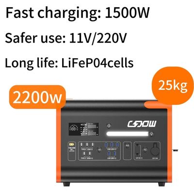 Προσαρμόσιμη 110V / 220V μήκος κύματος sinus Στάση ηλεκτρικής ενέργειας Lifep04 μπαταρία γρήγορη φόρτιση