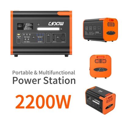 Μεταφορτωτή ηλεκτρική μονάδα 2200W με τύπου C 3*18W/2*100W και επαναφορτιζόμενο ηλιακό πάνελ 2500W