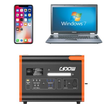 2048wh 2200W φορητό σταθμό ηλεκτροπαραγωγής αποθήκευσης ηλιακής ενέργειας με καθαρό μετατροπέα κυμάτων sinus
