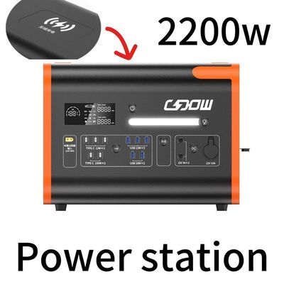 1800W-2400W Μαύρος γεννήτης ενέργειας έκτακτης ανάγκης με μετατροπέα AC/DC για δραστηριότητες εξωτερικού