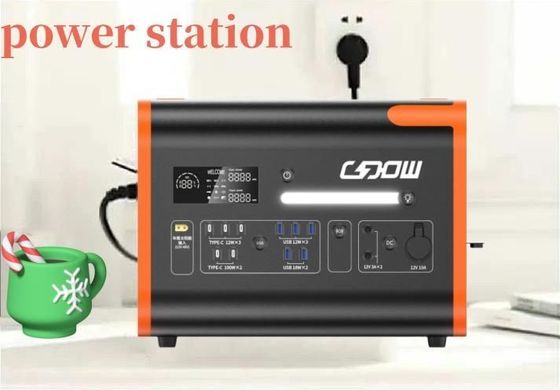 2200W AC DC Τύπου C μπαταρία Εφεδρική ισχύς Επείγον φορητό σταθμό ηλεκτρικής ενέργειας Προσαρμόσιμο