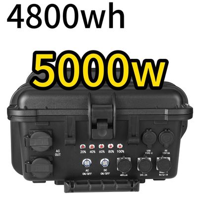 Προσαρμόσιμη επικοινωνία 5000W 4800WH φορητές τράπεζες ισχύος για το σπίτι και την κατασκήνωση