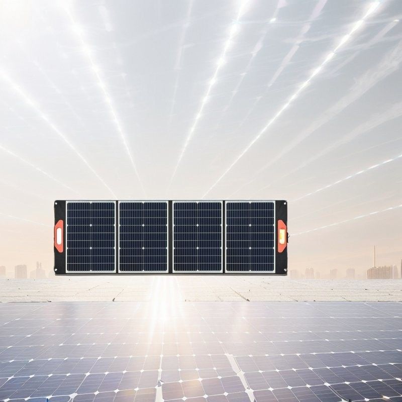 Ρυθμιζόμενα πόδια 200W Μαύρο αναδιπλούμενο ηλιακό πάνελ για φόρτιση μπαταρίας 12V στην κατασκήνωση