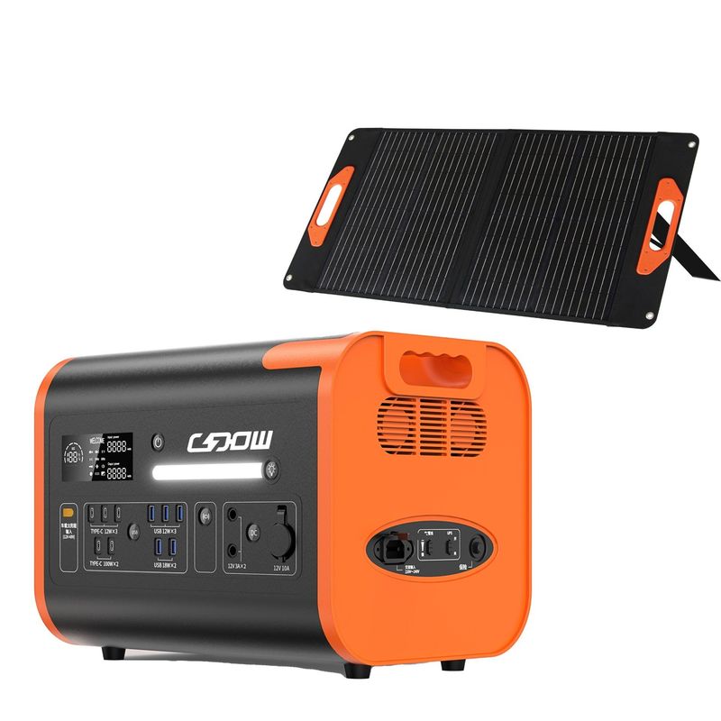 Ηλιακή γεννήτρια 2200W τροφοδοσία φορητό σταθμό ηλεκτρικής ενέργειας με καθαρό μετατροπέα κύματος sinus
