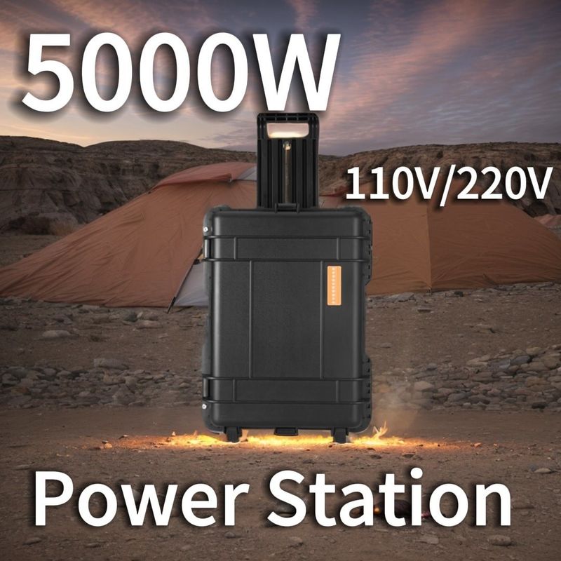 48kg Ηλιακή ενέργεια 5000W φορητό σταθμό ηλεκτρικής ενέργειας για εξωτερική κατασκήνωση προσαρμογή