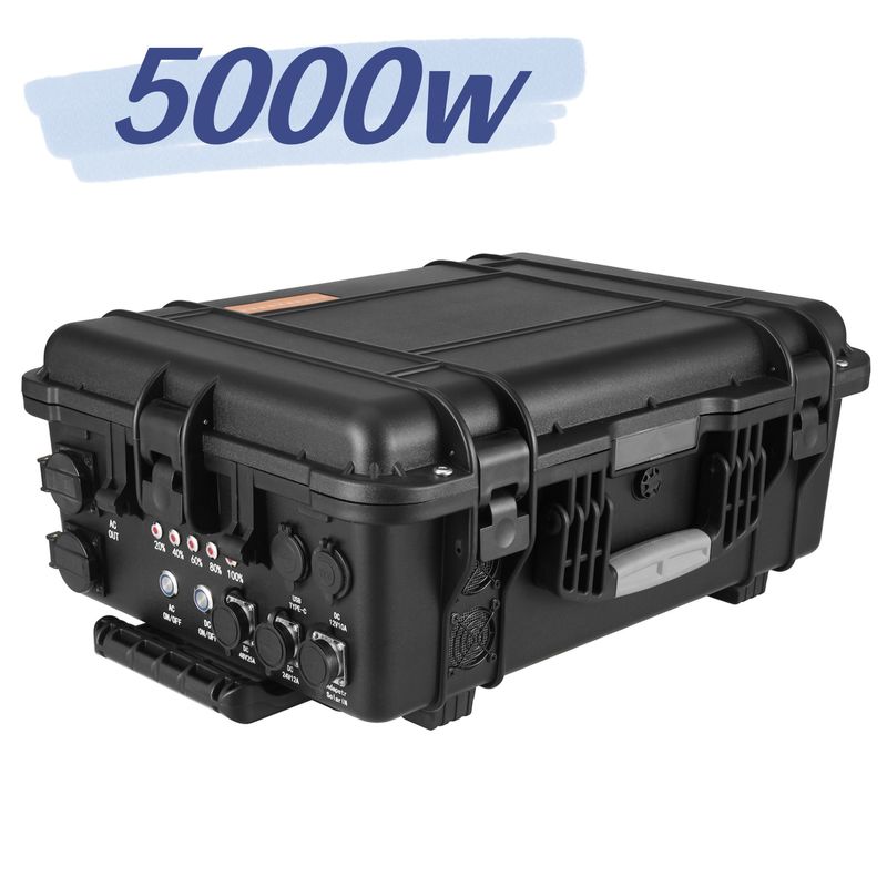 220V Εξωτερικό κάμπινγκ LiFePO4 5000W Μεγάλη χωρητικότητα φορητό σταθμό ηλεκτρικής ενέργειας με τροχόσπιτο