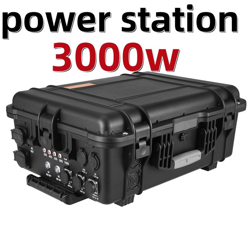 Προσαρμογή 3000W σταθμός ηλεκτρικής ενέργειας τροχόσπιτο τροχόσπιτο παροχή ενέργειας για 220V εξωτερική κατασκήνωση