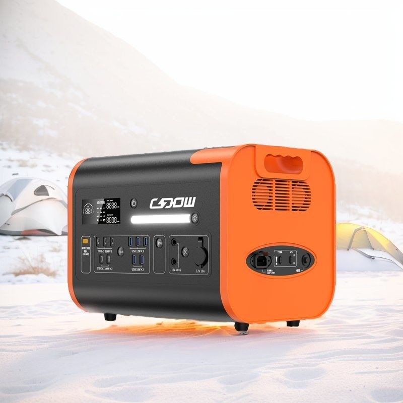 Καθαρός μετατροπέας κυμάτων sinus 2200W LiFePO4 Μαύρος φορητός ηλιακός γεννήτης για εφεδρική ενέργεια