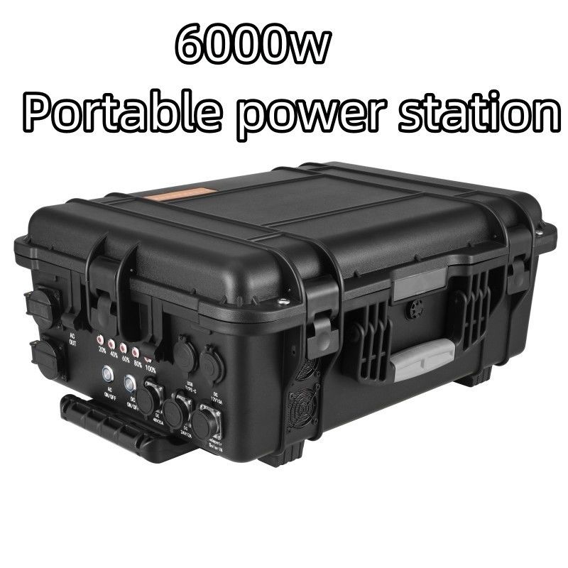 Μεγάλη χωρητικότητα 6000W Πολυλειτουργική φορητή ηλιακή γεννήτρια για οικογένεια και κατασκήνωση