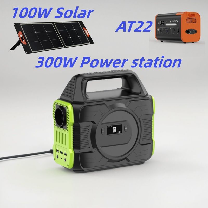 300W AC DC Δύο USB τύπου C φορητό φορητό σταθμό ηλεκτρικής ενέργειας για ηλιακή γεννήτρια