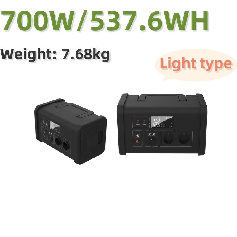 700W μπαλκόνι αποθήκευση ενέργειας φορητό σταθμό ηλεκτρικής ενέργειας με μπαταρία LiFePO4 και φως LED