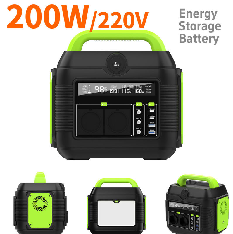 DC1 2 έξοδος 12V-16.8V/6A 200W φορητό ηλεκτρικό σταθμό Ηλιακή γεννήτρια για κατασκήνωση