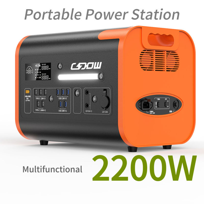 Ηλιακή φόρτιση αυτοκινήτου 800W Max 2200W κινητό φορητό υπολογιστή εξωτερικό 2000wh φορητή τράπεζα ισχύος
