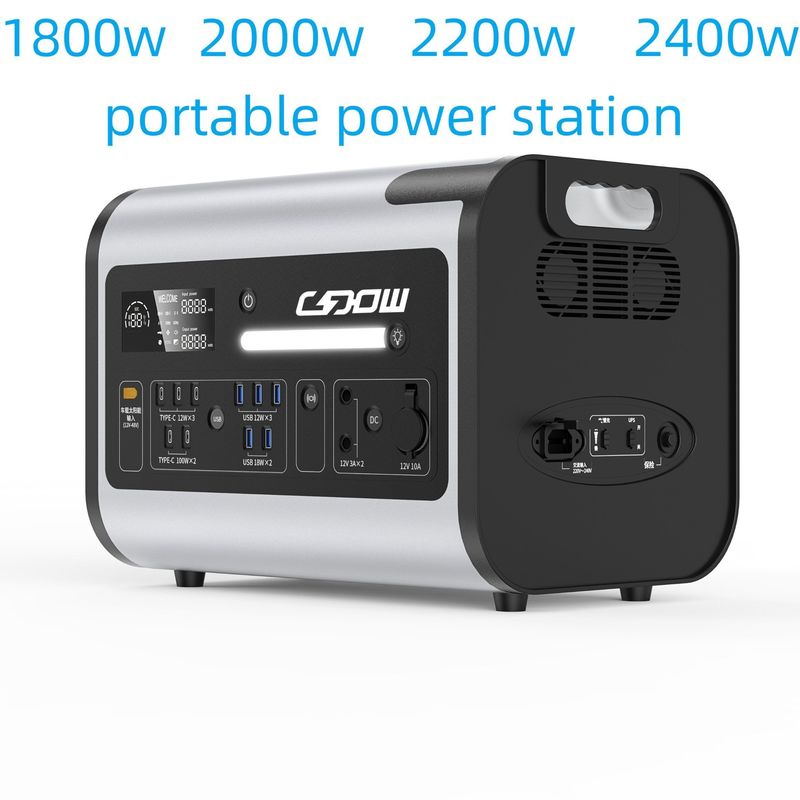 Καθαρό κύμα sinus LiFePO4 220V Οικιακό εξωτερικό κινητό σταθμό ηλεκτρικής ενέργειας 2200W Αποθήκευση ενέργειας