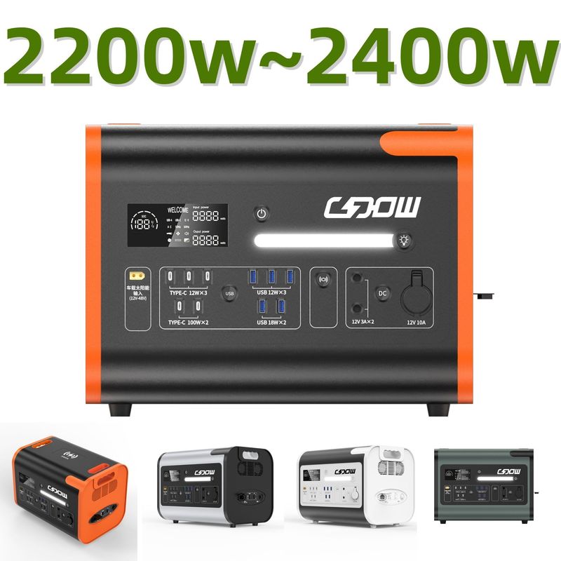 4400W Πιο υψηλή ισχύς εξωτερικός φορητός σταθμός αποθήκευσης ενέργειας με αναδιπλούμενα ηλιακά πάνελ