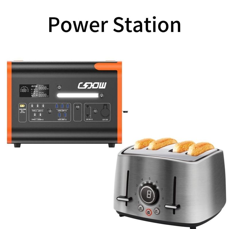 LiFePO4 2200W Μαύρος σιωπηλός φορητός γεννήτης μετατροπέα για εξωτερικό σταθμό ηλεκτροπαραγωγής κατασκηνώσεων