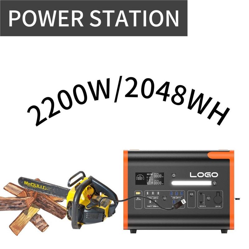 1500W φορητή κινητή γεννήτρια Ηλιακό σταθμό ηλεκτρικής ενέργειας γρήγορη φόρτιση αδιάλειπτη παροχή ενέργειας