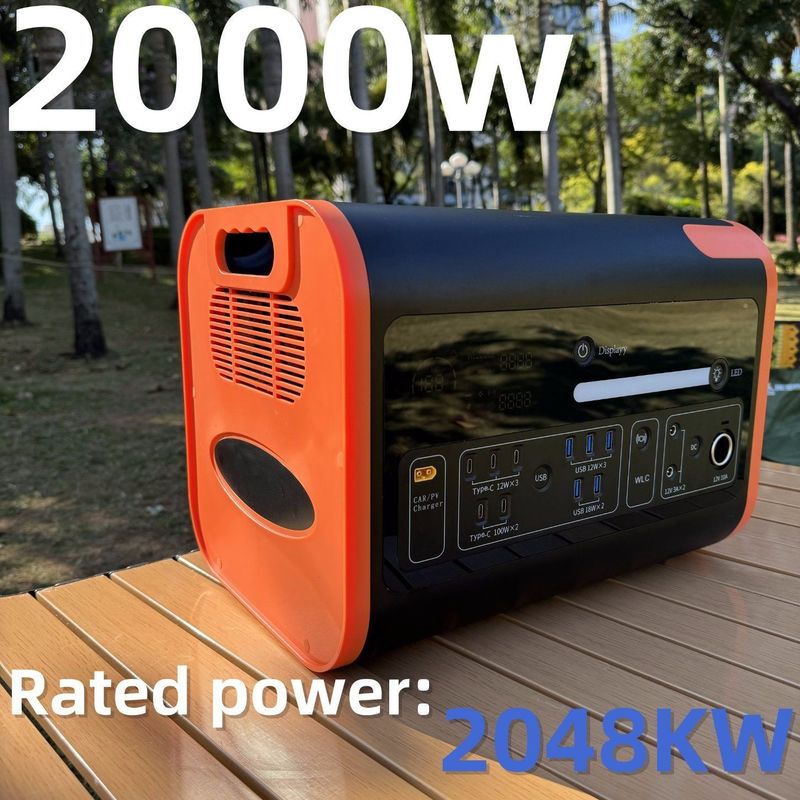 2000W αποθήκευση ενέργειας / φορητός γεννήτης με ηλιακή φόρτιση αυτοκινήτου τύπου AC DC USB φόρτιση AT22