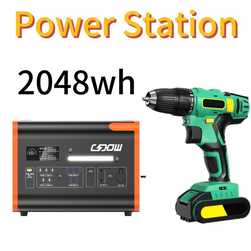 Αγορά Βόρειας Αμερικής 2000W 2200W φορητό ηλιακό σταθμό με μπαταρία LiFePO4