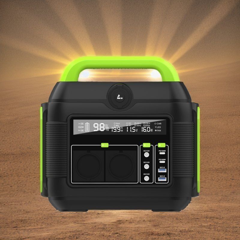 600W σταθμός ηλεκτρικής ενέργειας Power Bank Λιθιογενής μπαταρία αποκαλύπτει υγρό κρύσταλλο οθόνη για κατασκήνωση