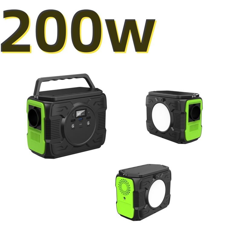 Ηλιακό πάνελ 200W Κέντρο ηλεκτροπαραγωγής έκτακτης ανάγκης Φορητή αποθήκευση ενέργειας για εξωτερικές δραστηριότητες