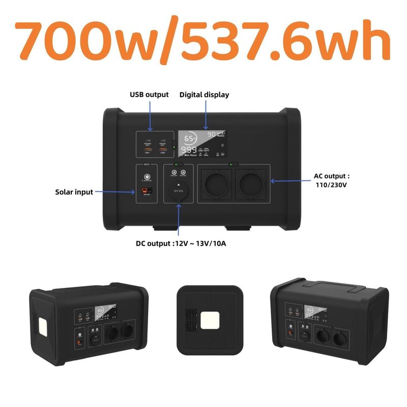 700W AC Output Φορητό Ηλιακό Σταθμό Ενέργειας για Ανεξάρτητη Οικογενειακή Ενέργεια εκτός Δικτύου