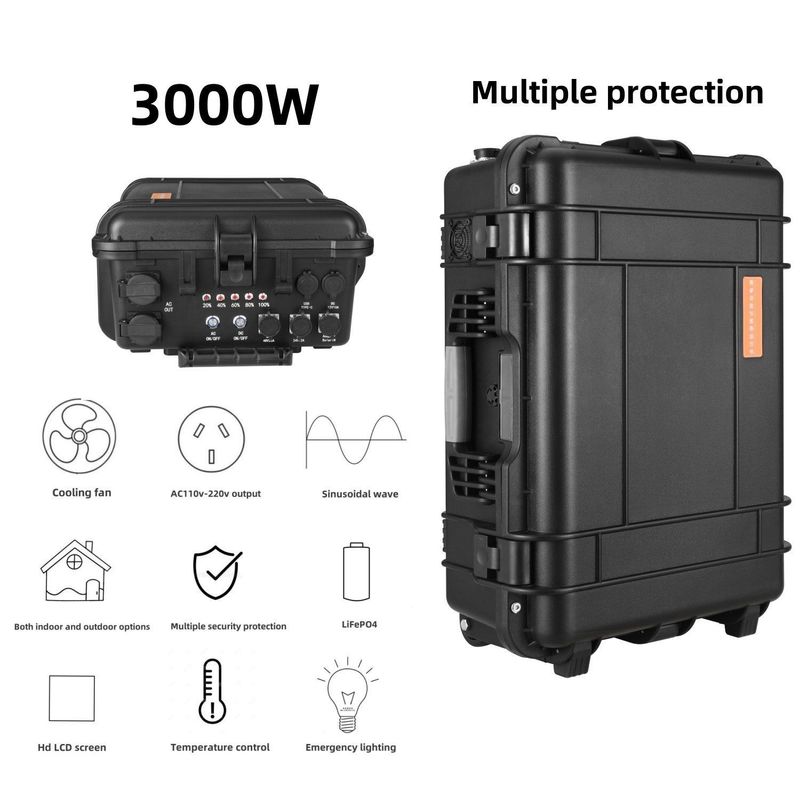 15A Max AC Output Current LiFePO4 Κινητό σταθμό ηλεκτρικής ενέργειας για υπαίθριες κατασκηνώσεις και έκτακτες ανάγκες