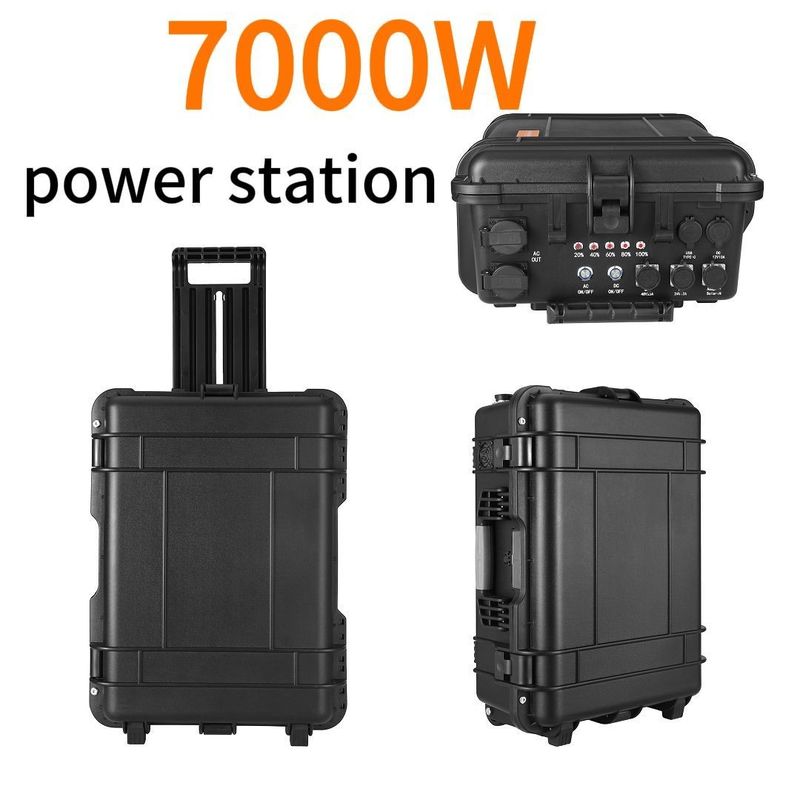 7000W Τερνικές μπαταρίες λιθίου Φορητή κινητή παροχή ενέργειας για αυτοκίνητα και ηλιακή φόρτιση