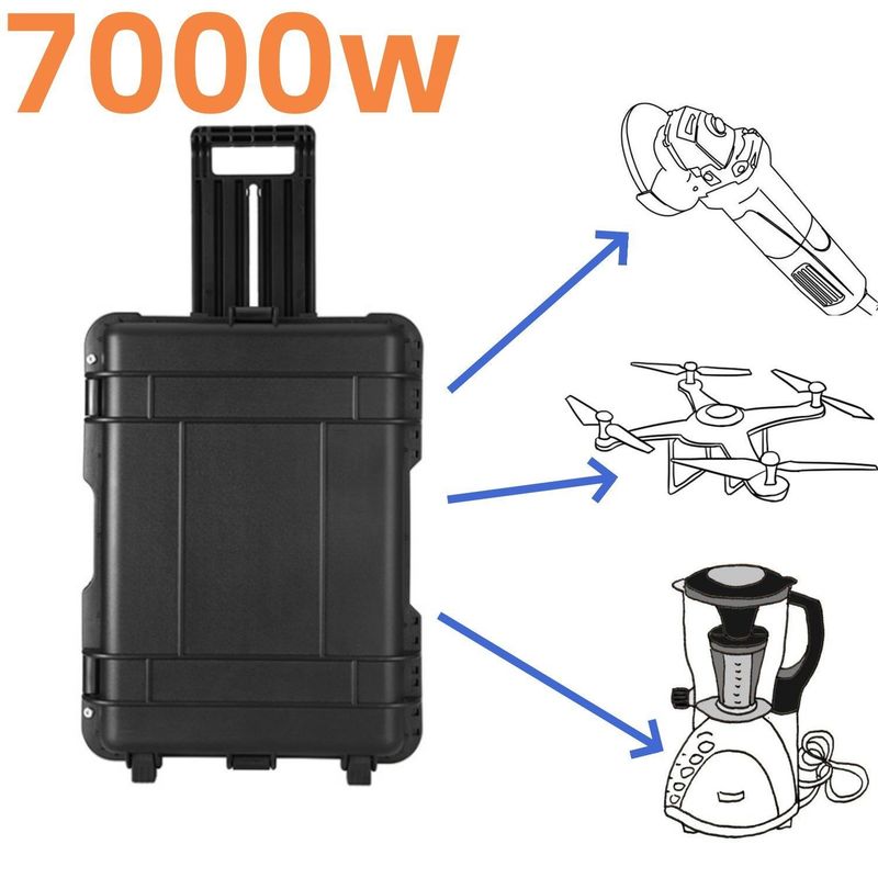 Δύναμη 7000W/6993wh Ηλιακή γεννήτρια για εξωτερικό 610*440*250 mm εκρηκτικό φως