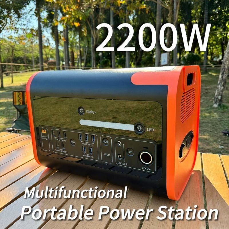 AT22 2200W/2048wh/40ah Ηλιακή γεννήτρια αποθήκευσης ενέργειας LiFePO4 για φορητό σταθμό ηλεκτροπαραγωγής
