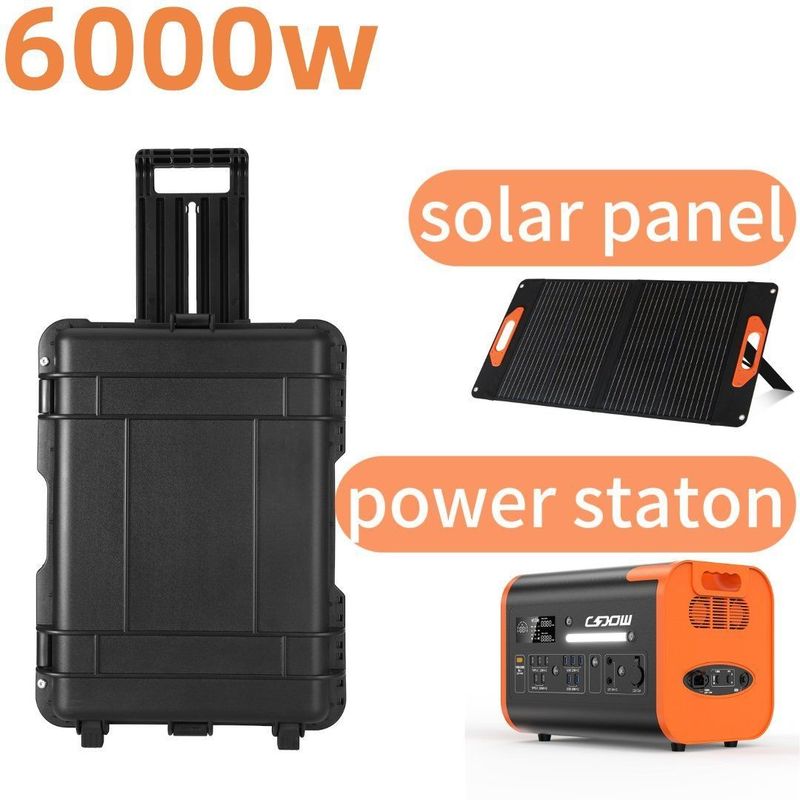110V 220V Υψηλής ισχύος αποθήκευση 6000W εξωτερικό κινητό σταθμό ενέργειας για καταστάσεις έκτακτης ανάγκης