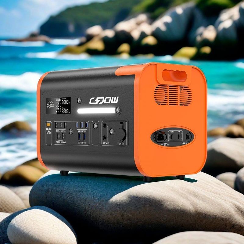 Εκτός δικτύου 2200W 2400W Ηλιακός γεννήτης Εξωτερικό σταθμό ηλεκτρικής ενέργειας με ασύρματη φόρτιση 15W