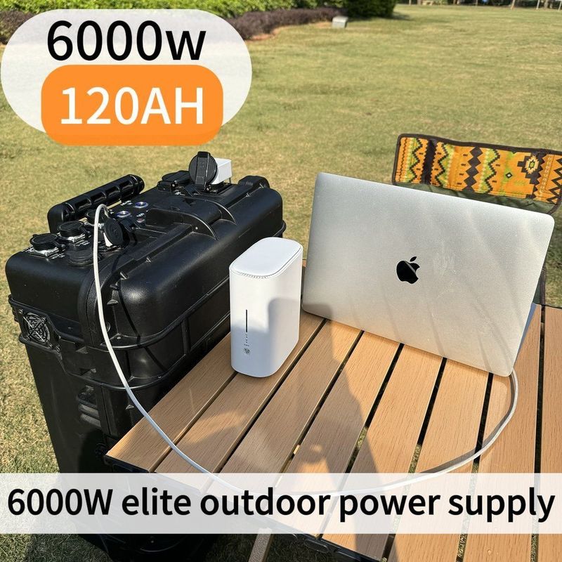 6000W 120ah Υψηλής ισχύος Ηλιακή γεννήτρια έκτακτης ανάγκης σταθμός ηλεκτρικής ενέργειας σε αναμονή με 1
