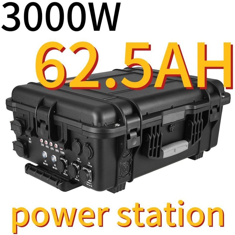 3000W62.5ah Εξωτερική ηλεκτρική ενέργεια έκτακτης ανάγκης Φορητό σταθμό ηλεκτρικής ενέργειας για αγορές στην Ανατολική Ασία