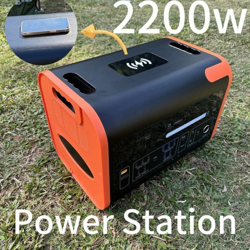800W Ηλιακή φόρτιση Μαύρο και πορτοκαλί εξωτερικό κάμπινγκ φορητό ενεργειακό κόμβο 2kw σταθμός ενέργειας