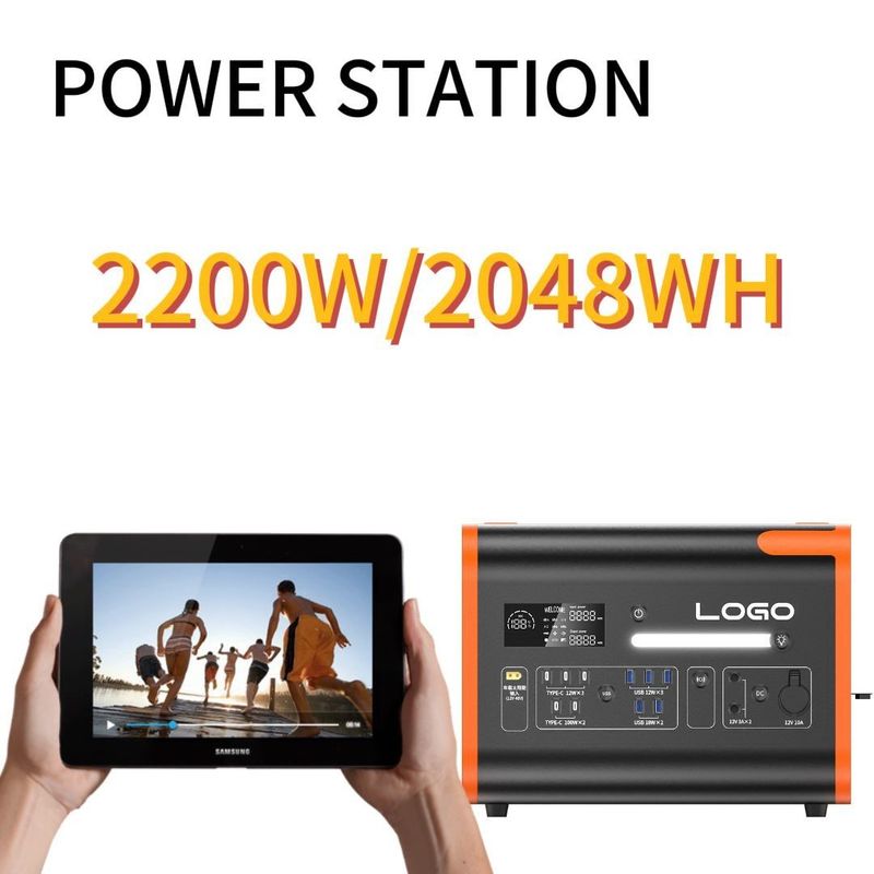 Μεγάλη χωρητικότητα 2400W Ηλιακό σταθμό εξωτερικής ενέργειας για όλες τις συμβατές συσκευές