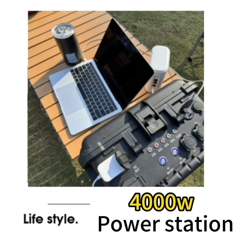 4000W/3840wh/80ah LiFePO4 Ηλιακή φόρτιση Ηλεκτρικός σταθμός χειροκίνητης ράβδου με εύκολη μεταφορά