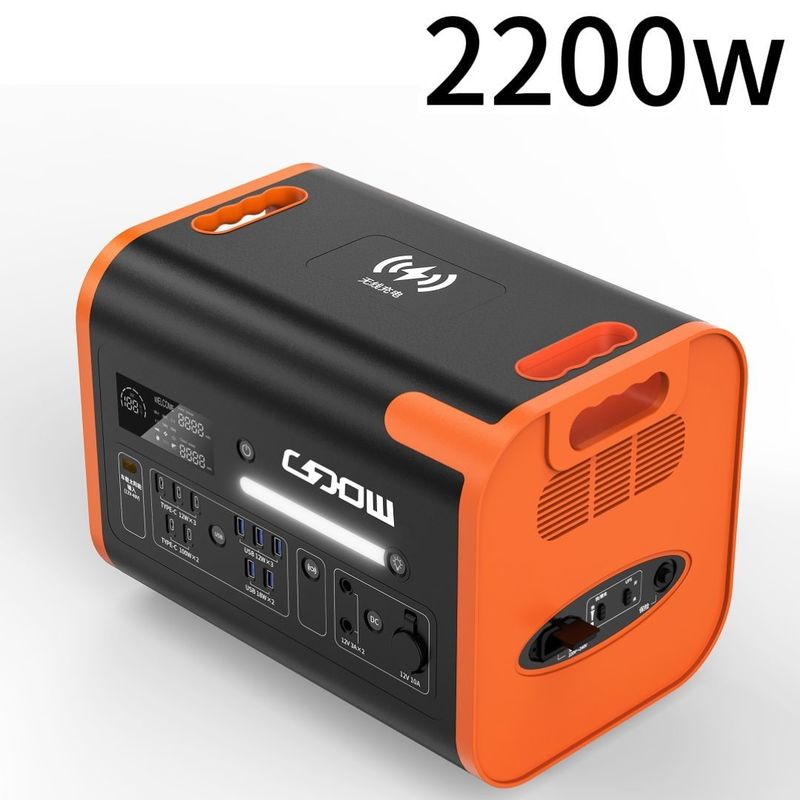 220V/110V/2200W/2400W Pure Sine LiFePO4 Εφεδρική μπαταρία Εξωτερικό κάμπινγκ Φορητό σταθμό ενέργειας