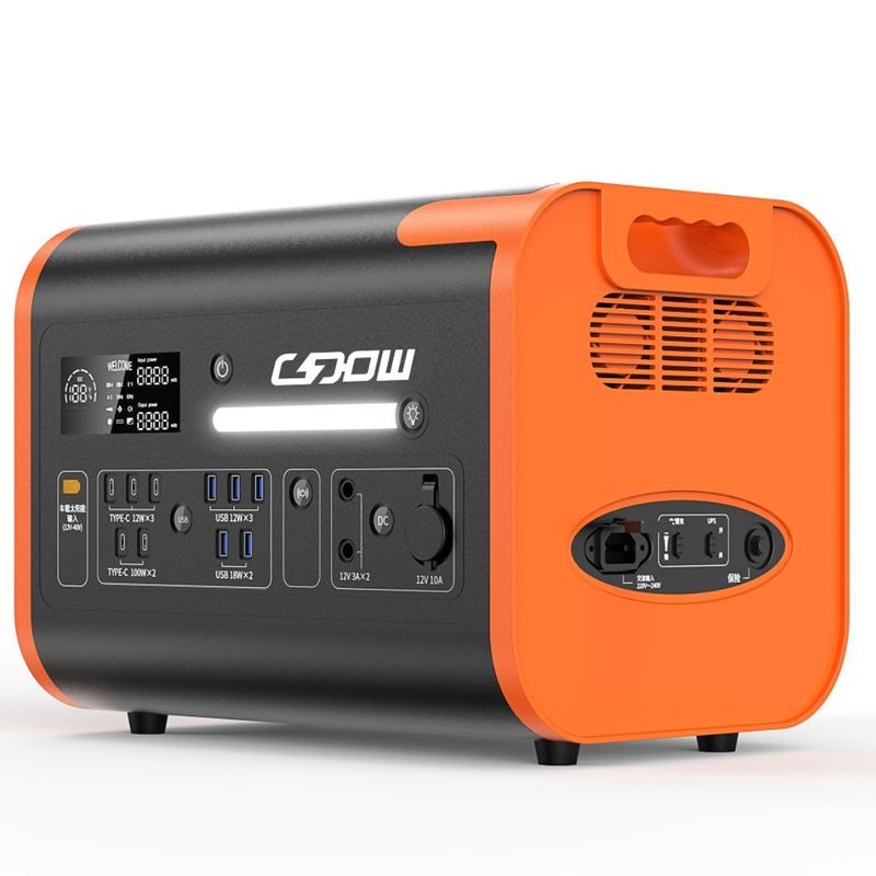 Ηνωμένα Έθνη AC Socket Portable Mobile Power 2200W Ασύρματη φόρτιση Ηλιακή γεννήτρια
