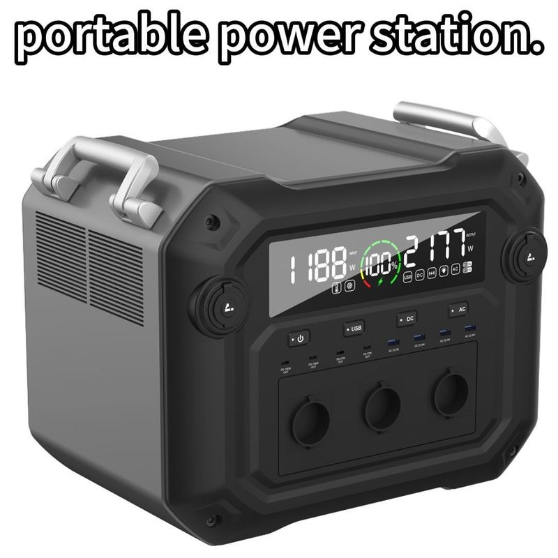 2500W ισχύς εξόδου εναλλασσόμενης ενέργειας φορητό σταθμό ηλεκτρικής ενέργειας Un38.3 Πιστοποίηση MSDS για εξωτερικά ταξίδια
