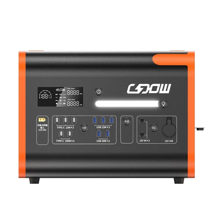 2200W/2048wh Φορητό σταθμό ηλεκτρικής ενέργειας Ηλιακά πάνελ Τύπος φόρτισης 2000 φορές διάρκεια ζωής