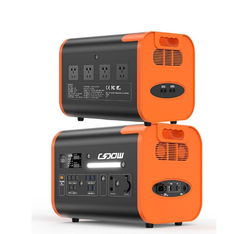 Καθαρός μετατροπέας κυμάτων sinus 2200W φορητό UPS ισχύος για αποθήκευση ενέργειας σε μαύρο πορτοκαλί