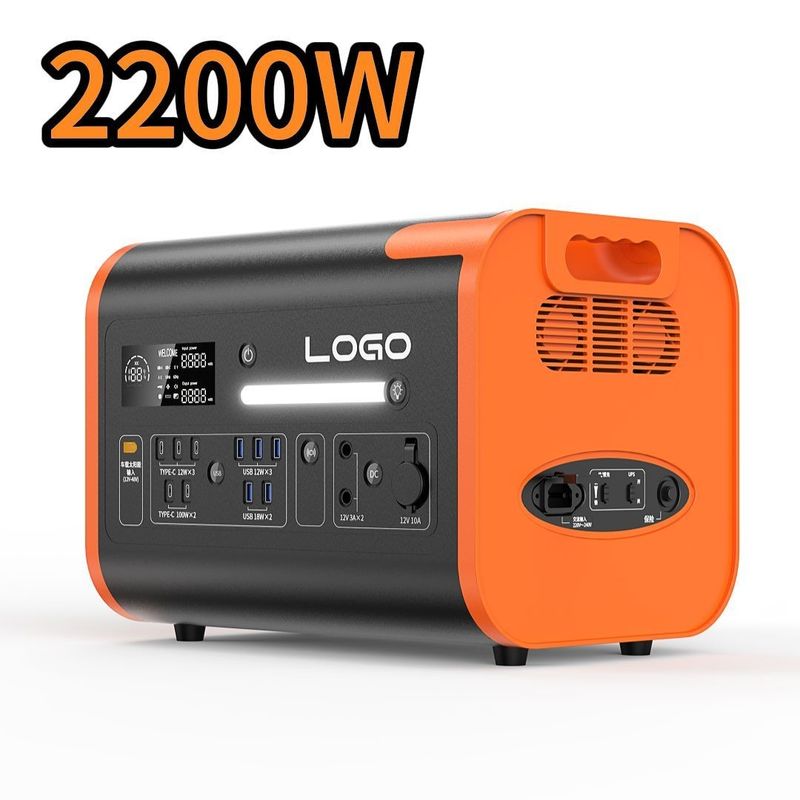 2200W Έξοδος Κινητή Ενέργεια Φορητό σταθμό ηλεκτρικής ενέργειας για έκτακτες ανάγκες και αποθήκευση ενέργειας