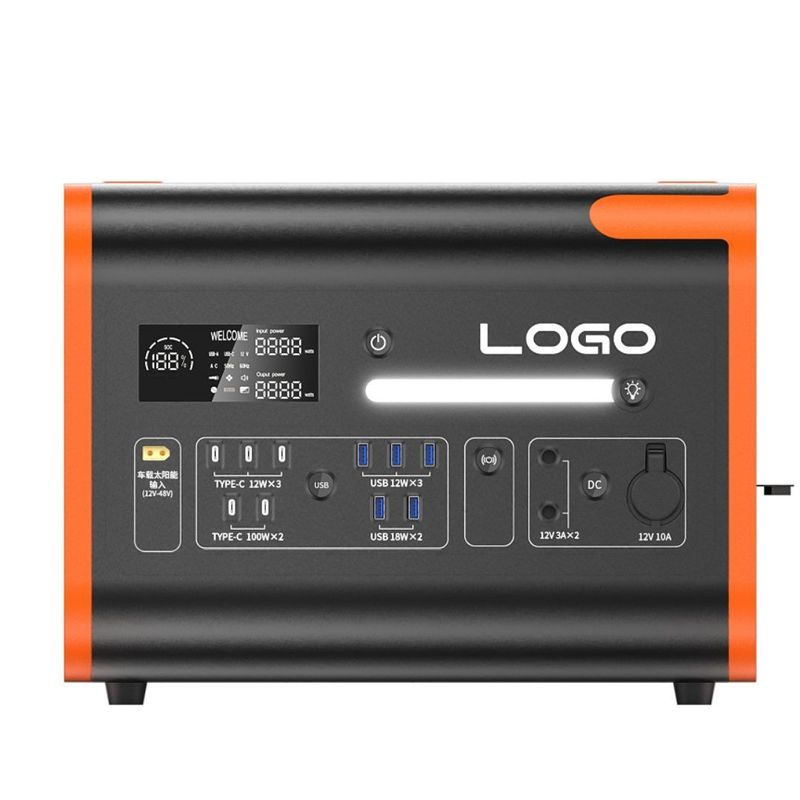 Ηλιακό σταθμό ισχύος 2200W με ασφαλή και ανθεκτική μπαταρία φωσφορικού λιθίου σιδήρου